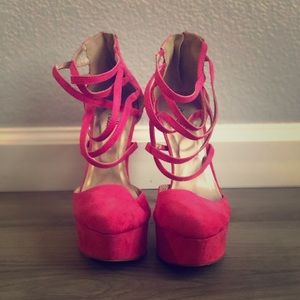 Pink strappy heel